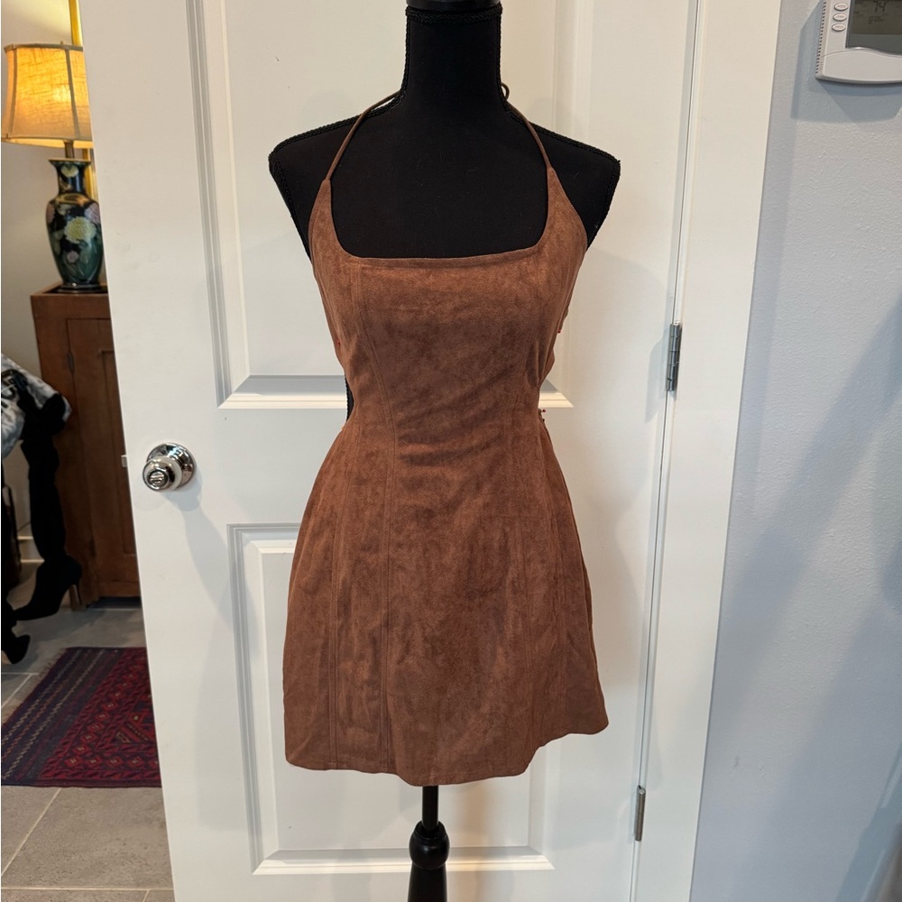 Lioness Brown Sheath Mini Dress Halter